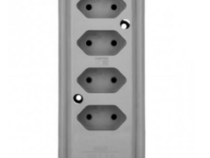 TOMADA EM BARRA 10 AMP.4T.CINZA