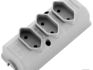 TOMADA EM BARRA 10 AMP.3T.CINZA